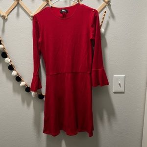 Reformation Red Ribbed Mini Dress